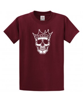 Vintage Skull with Monarch  Aesthetic Crown Graphic Print Style Unisex Kids & Adult T-Shirt
